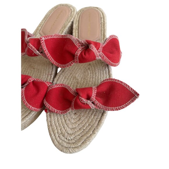 LOEFLLER RANDALL Red Bow Espadrille Sandals Size 41/11 - Picture 6 of 10